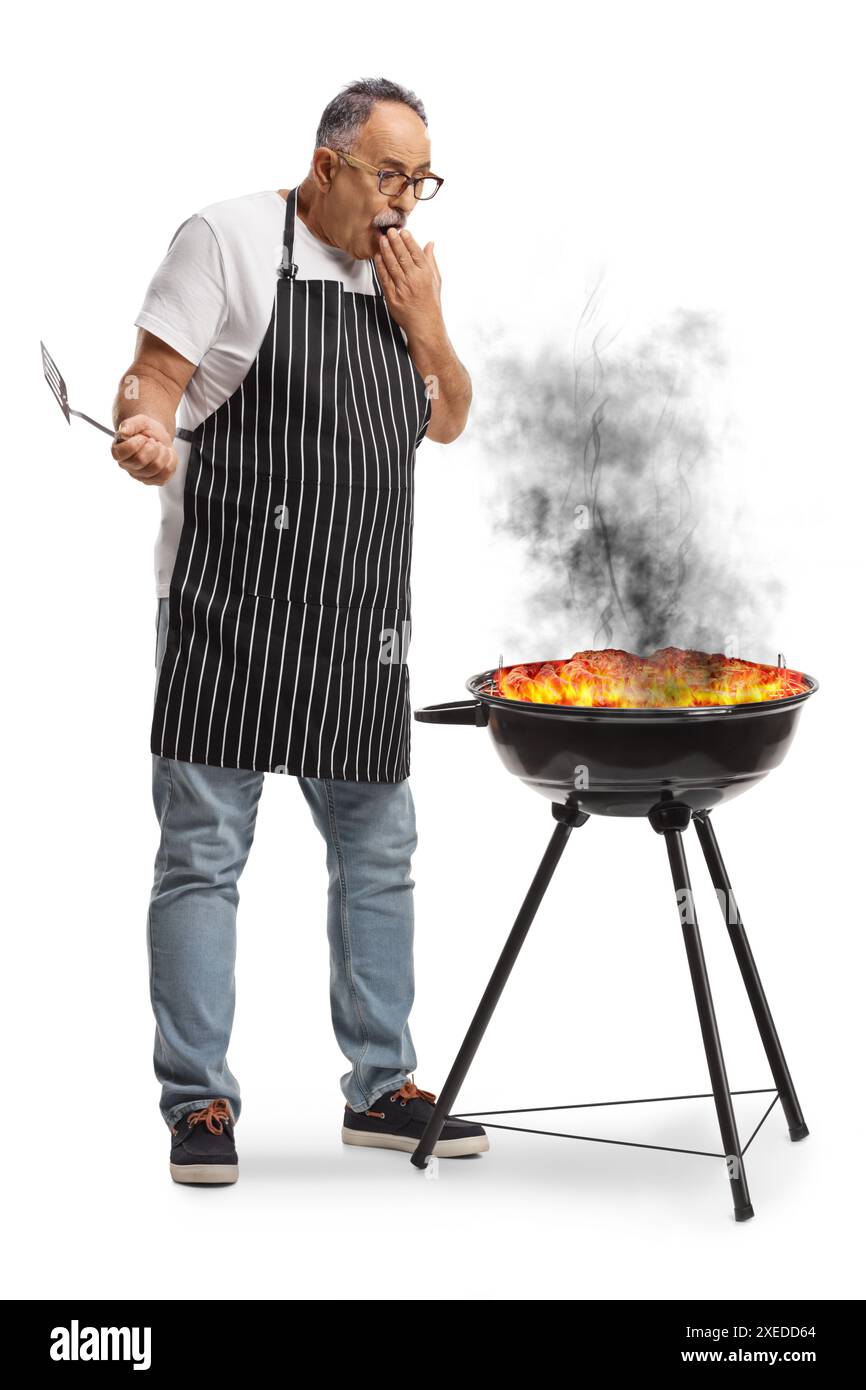 Man bbq burning Cut Out Stock Images Pictures Alamy