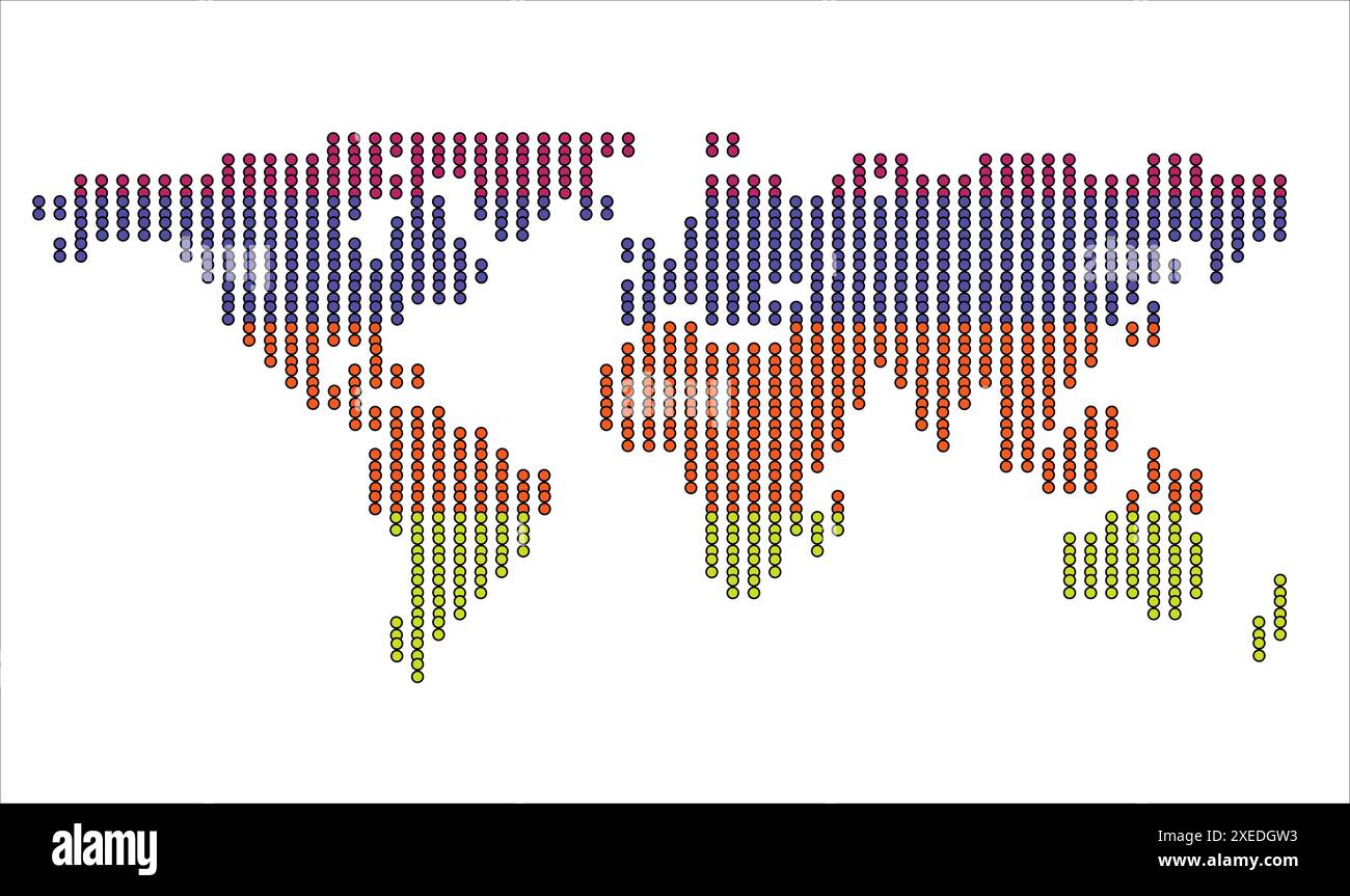 Modern new dotted World map image, World Map Image, isolated on white ...