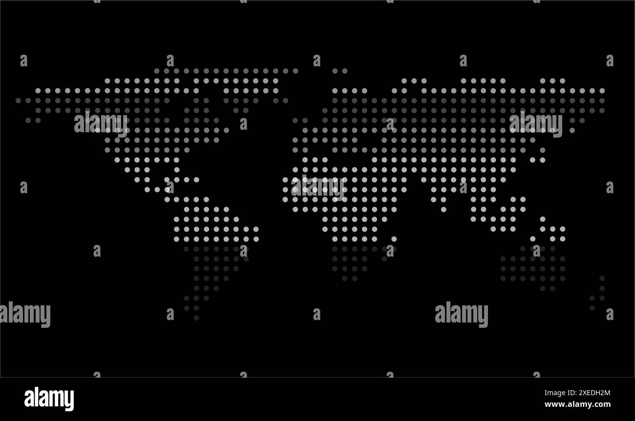 Modern new dotted World map image, World Map Image, isolated on white