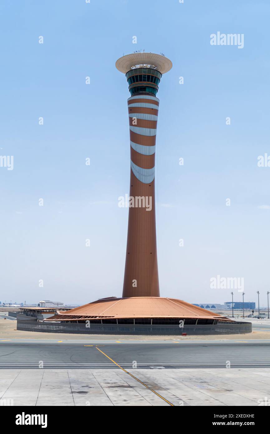 KAIA Air Traffic Control Tower (ATC) airport Jeddah, Saudi Arabia, JED, Asia Stock Photo
