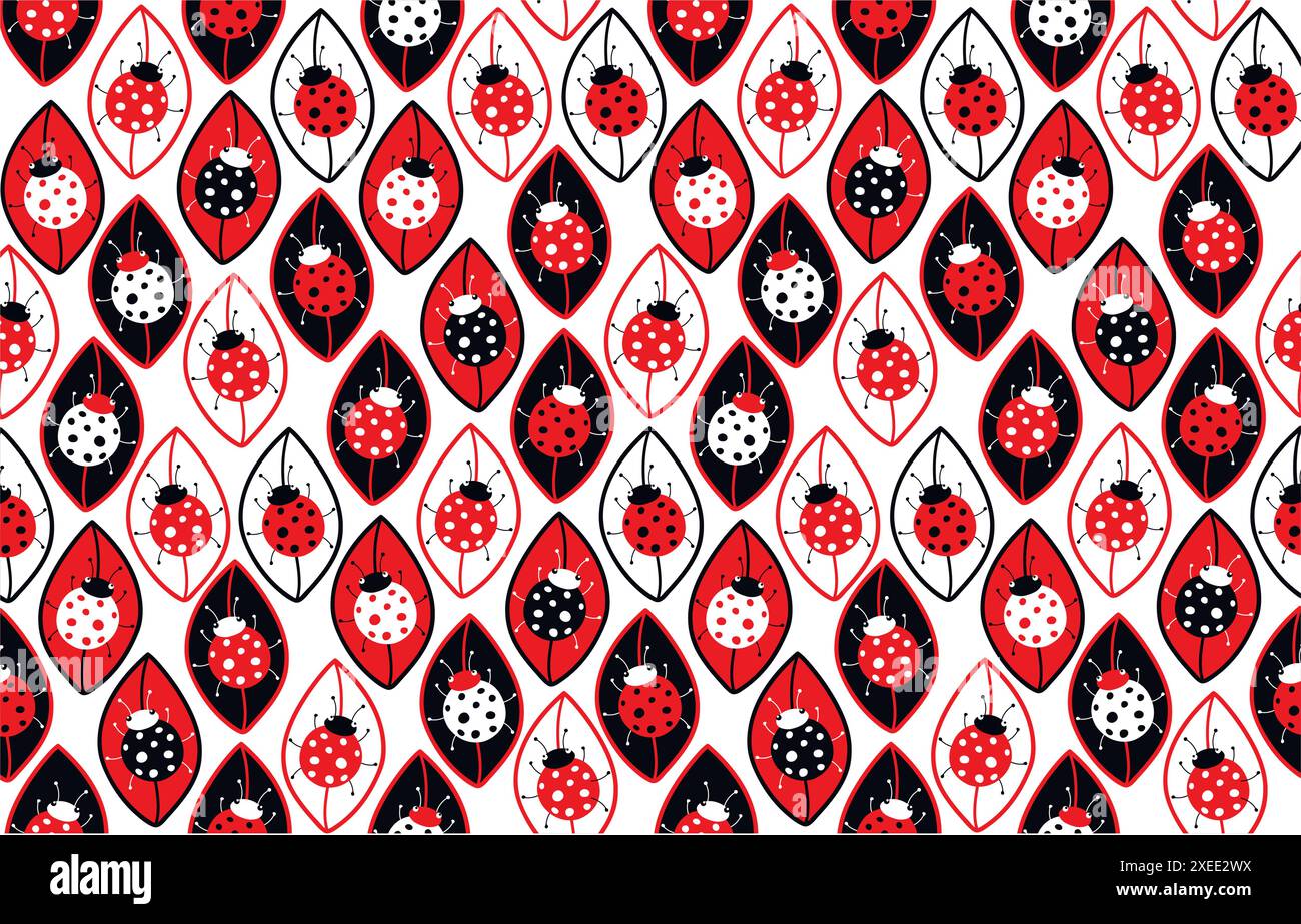 Seamless background with ladybirds Stock Vector