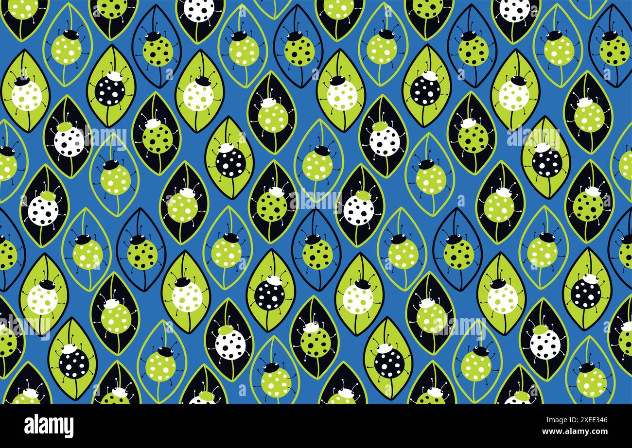Ladybirds. Seamless background Stock Vector