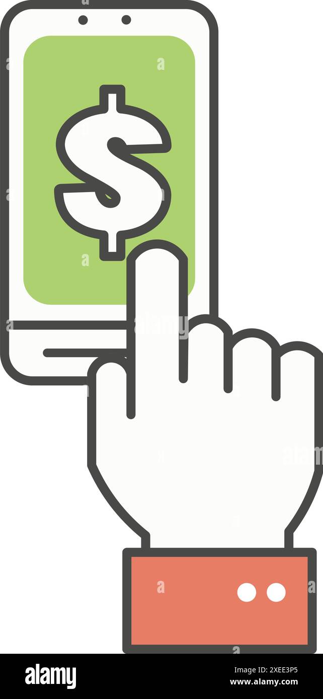 Online casino on mobile vector icon Stock Vector