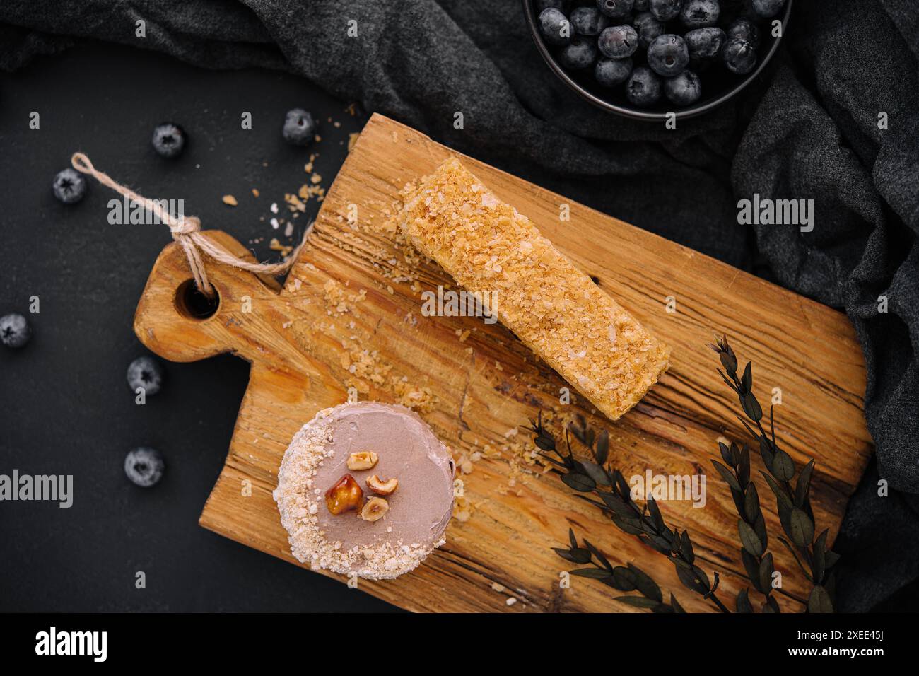 napaleon-cake-and-kiev-cake-on-top-view-stock-photo-alamy