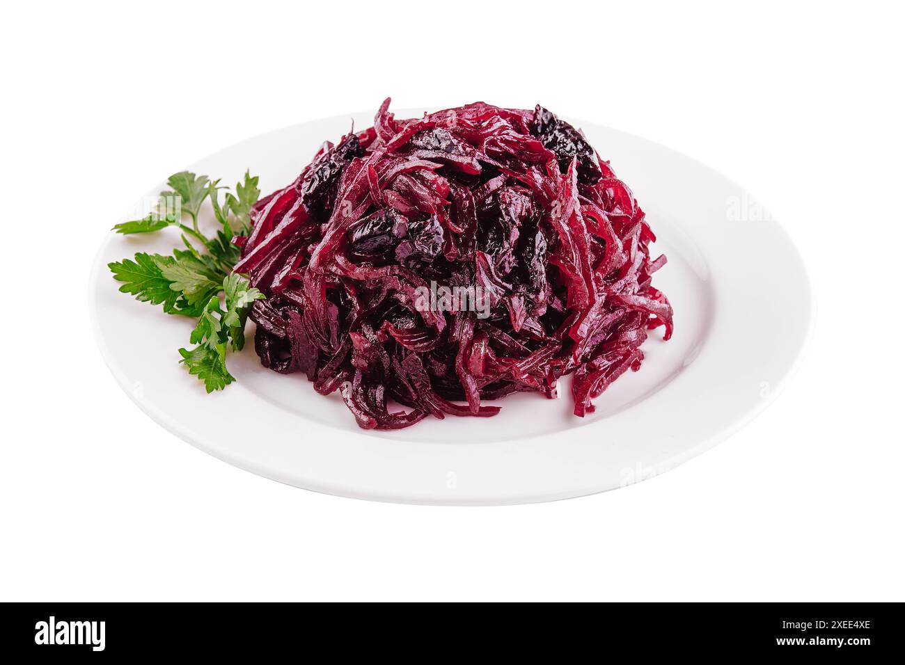 Grated beets in a plate isolated on white background Stock Photo