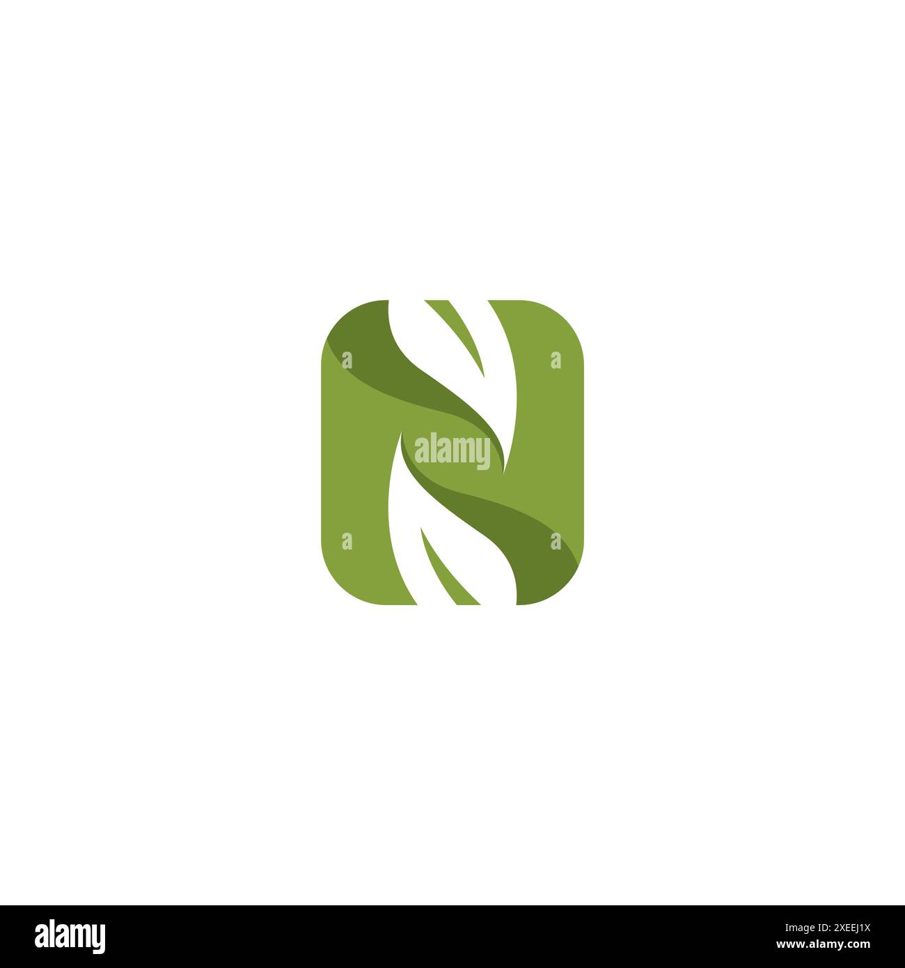 Letter N Leaf Logo Template. N Initial Logo Design Stock Vector