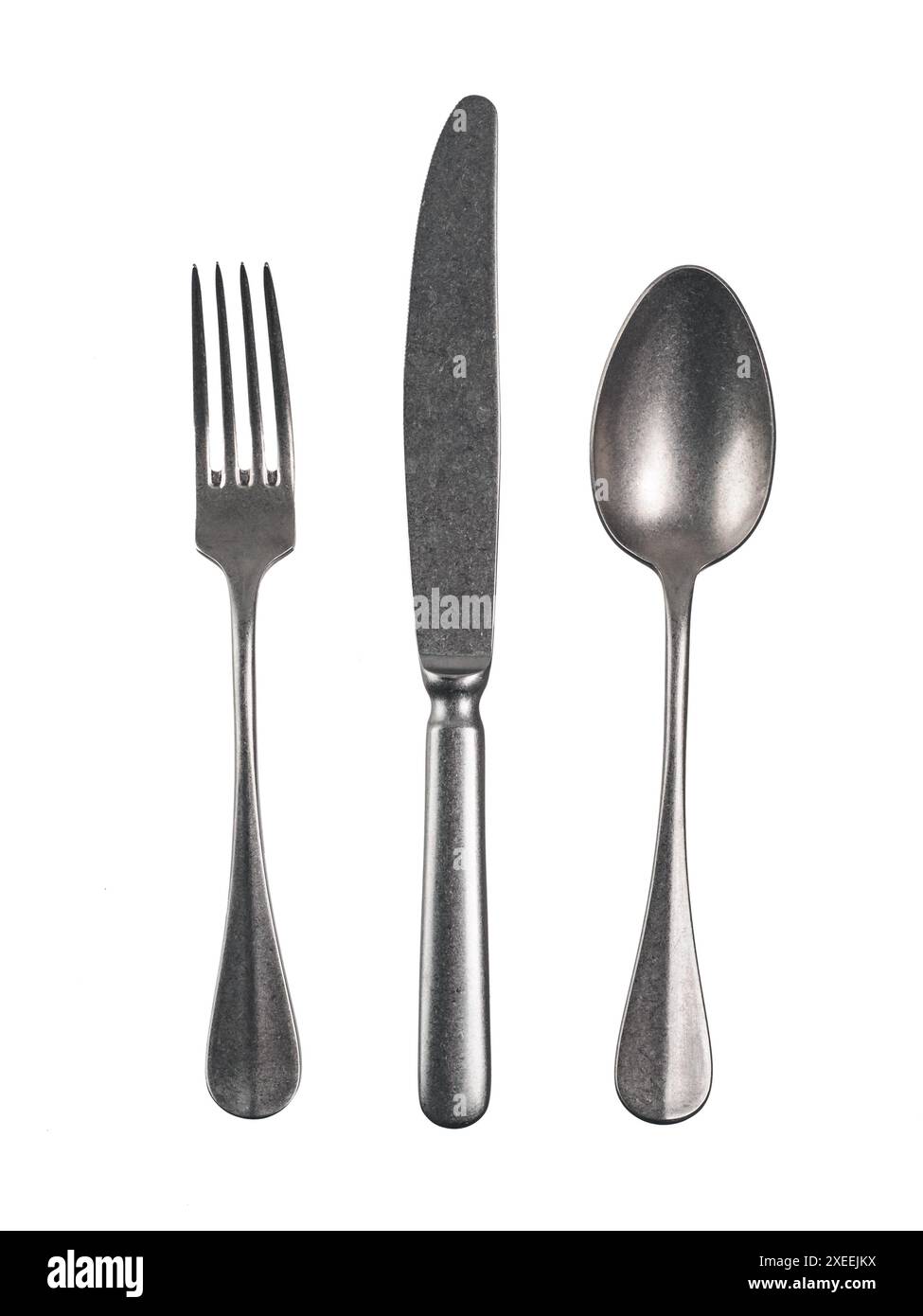 Cutlery set isolated on white background Stock Photo