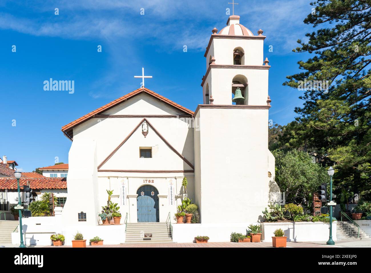 Historical California Mission basilica san buenaventura in Ventura, CA ...