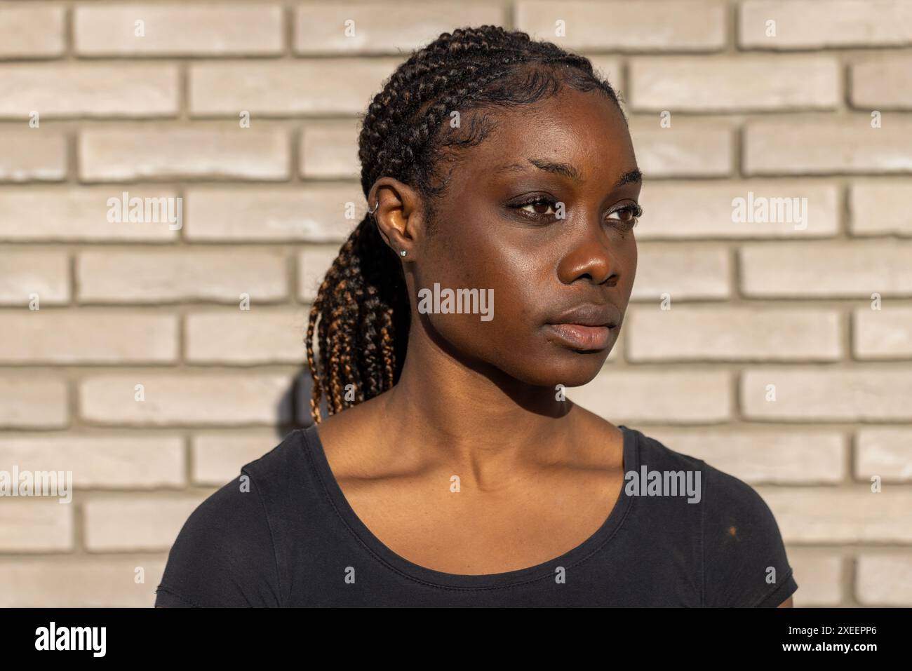 African woman profile braided hair hi-res stock photography and images ...