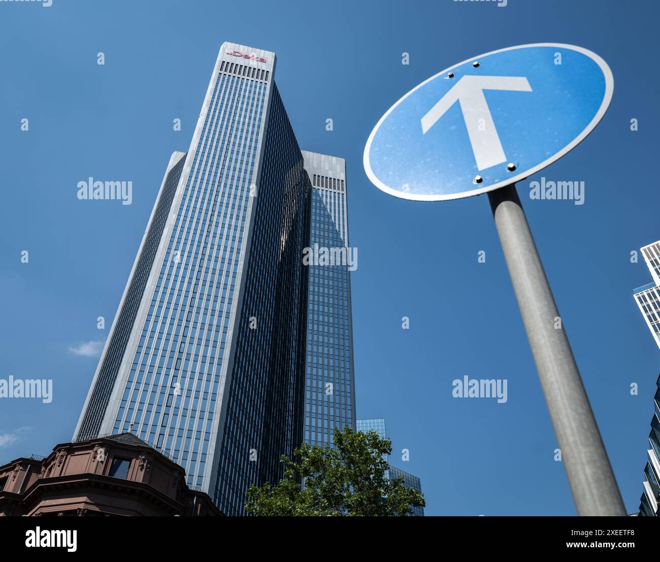 27 June 2024, Hesse, Frankfurt/Main The Trianon highrise in Frankfurt