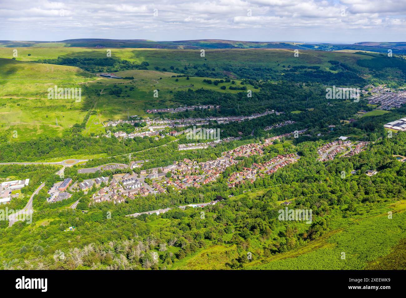 Aerial View Of The Town Of Ebbw Vale In The South Wales Valleys UK aerial-view-of-the-town-of-ebbw-vale-in-the-south-wales-valleys-uk