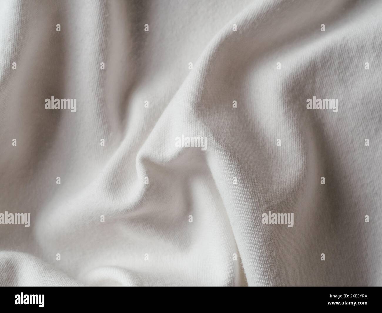 White cotton jersey fabric texture Stock Photo