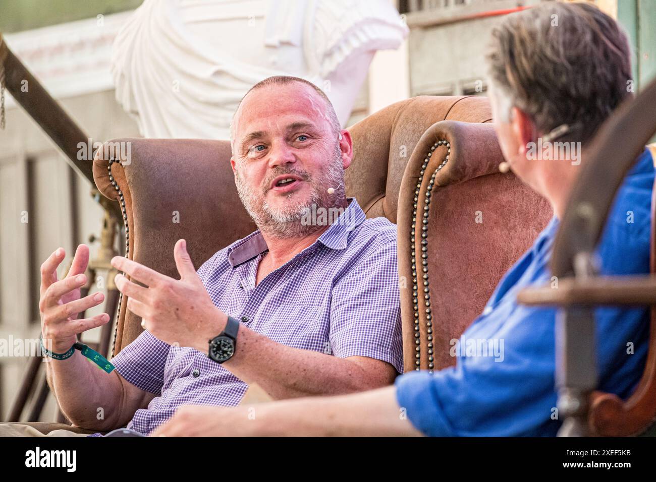 BROADCHALKE, WILTSHIRE, UK, 26th June, 2024, Comedian Al Murray and