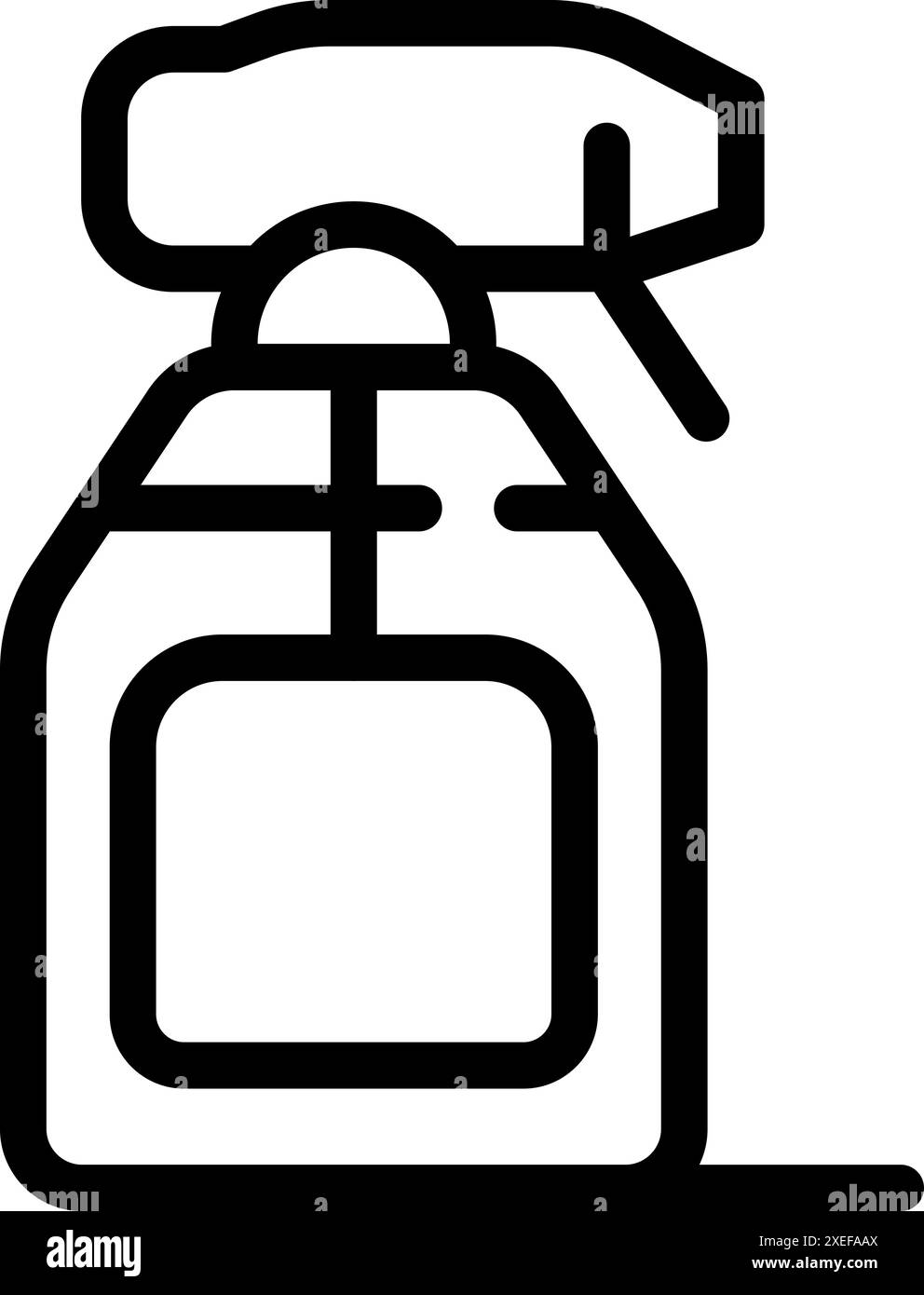 Simple black and white icon of a spray bottle, commonly used for ...