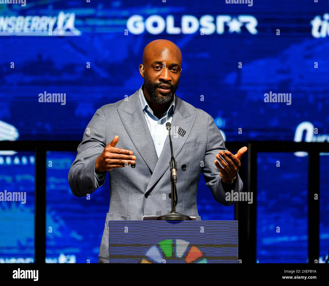 LONDON, UNITED KINGDOM. 26 Jun, 2024. Presenter Ade Oladipo during ...