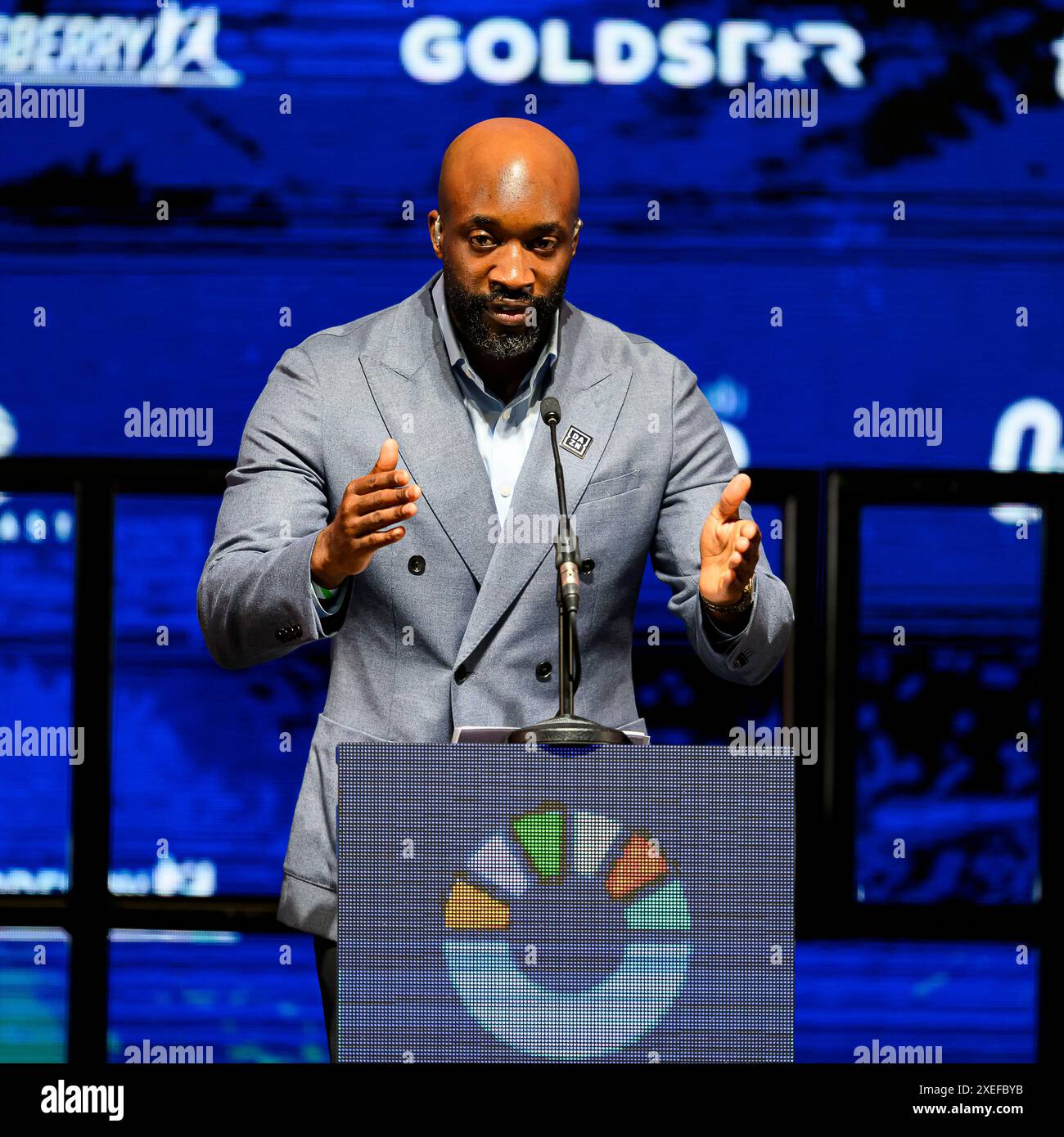 LONDON, UNITED KINGDOM. 26 Jun, 2024. Presenter Ade Oladipo during ...