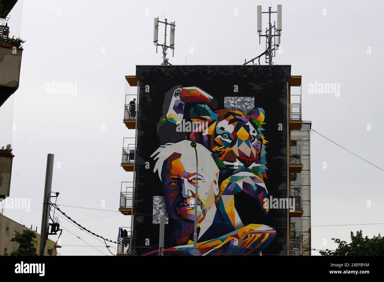 Praha, Czech Republic. 27th June, 2024. A mural by French artist Tim ...