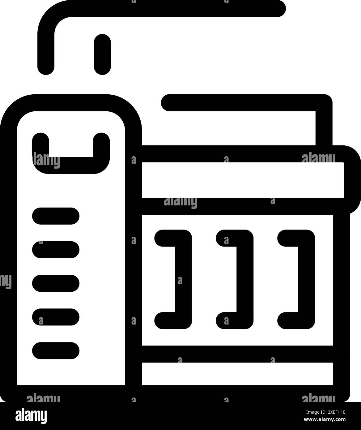 Printing machine is printing documents with control panel for settings Stock Vector