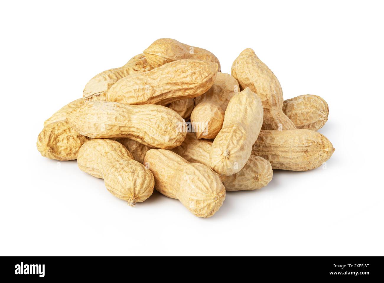 Peanuts on a white background Stock Photo