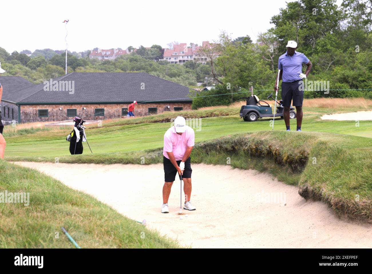 Newport, RI. June 26, 2024. Vijay Singh in the practice round at 2024