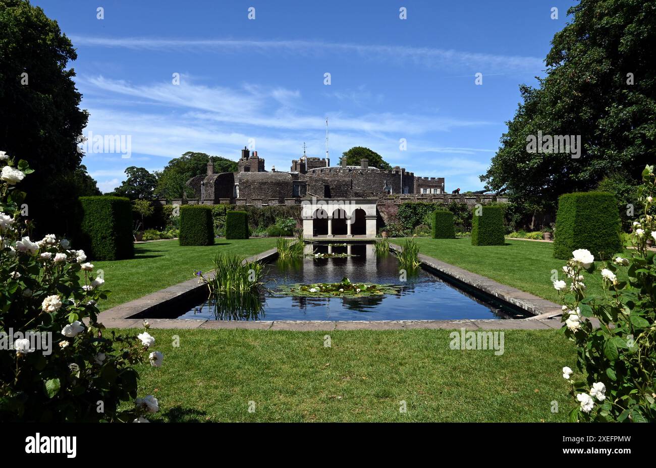 The ornamental gardens at Walmer Castle in the English County of Kent. They date from 1790s and the 1860s and cover some 8 acres. Stock Photo