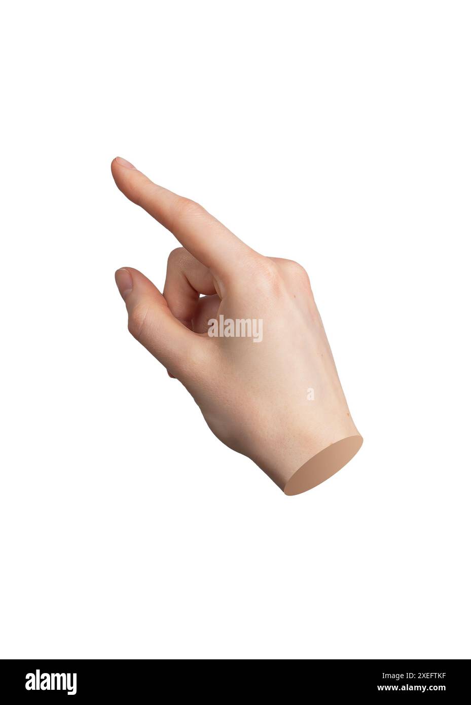 Hand pointing with index finger, isolated on white background. Pointer ...