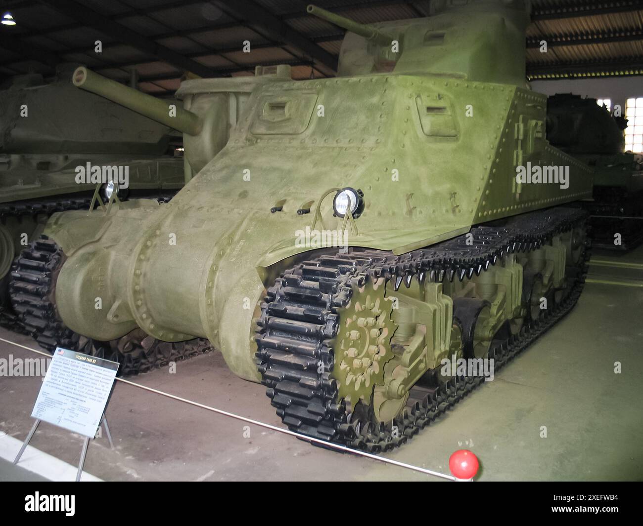 Museum of armored vehicles under the open sky and under sheds in Kubinka near Moscow. Stock Photo