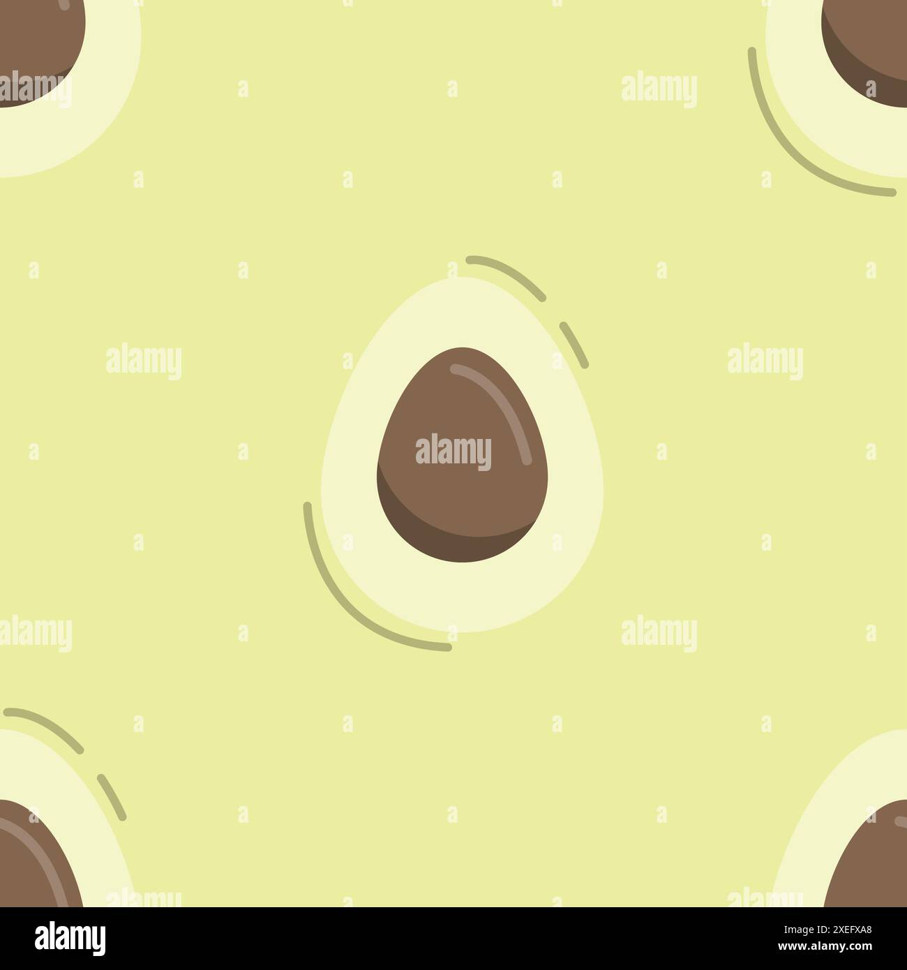 A simple seamless pattern with cut avocado pulp. Vector background with ...