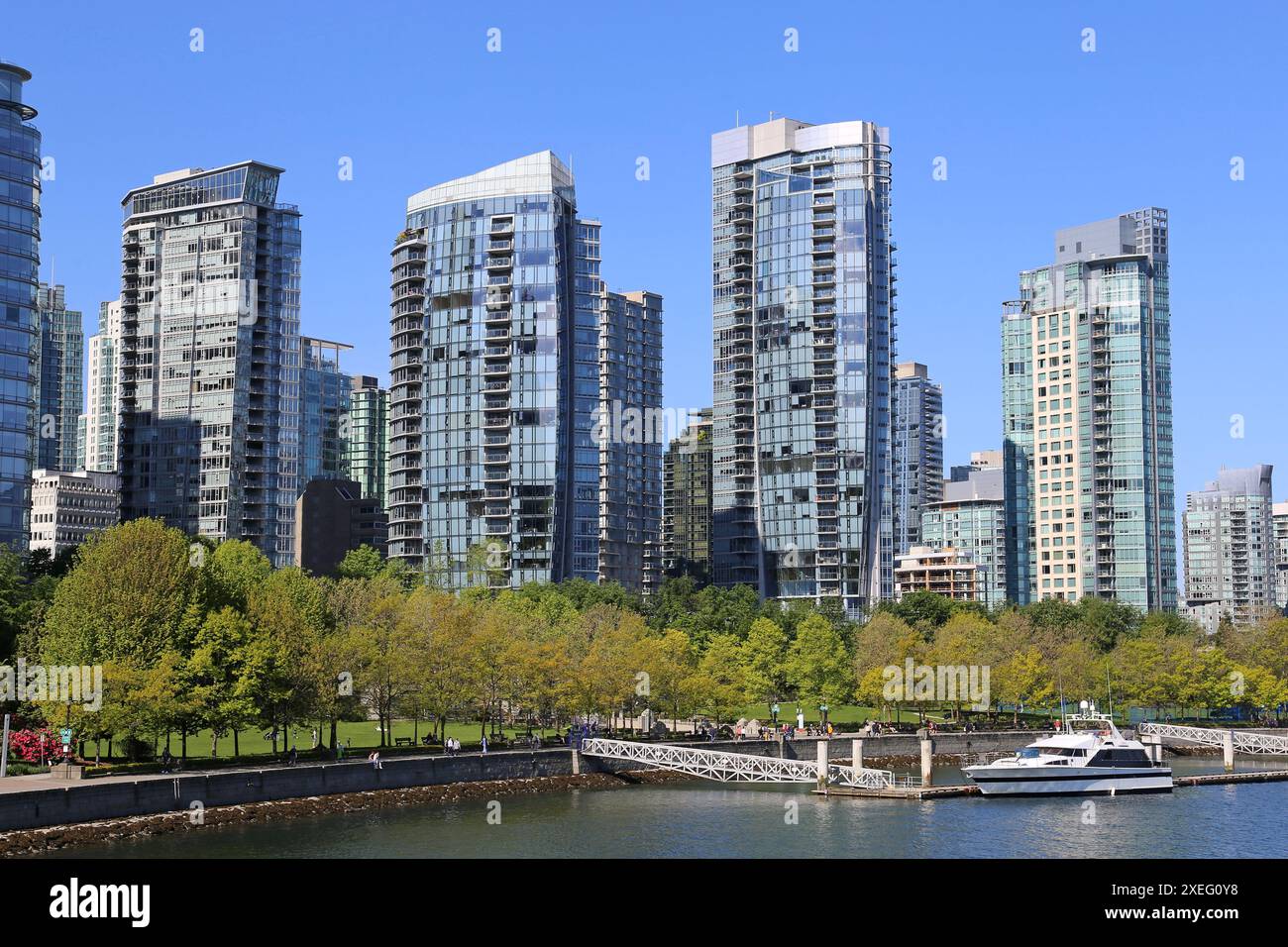 Waterfront, Coal Harbour, Vancouver, Burrard Inlet, Strait of Georgia, British Columbia, Canada, North America Stock Photo