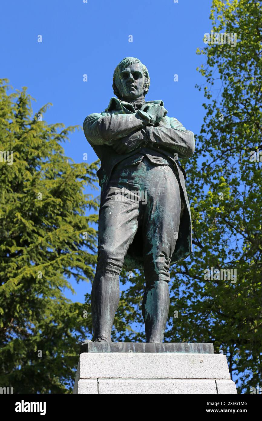 Robert Burns (1759-1796) statue, Stanley Park, Vancouver, Burrard Inlet ...