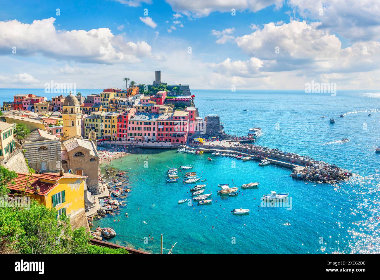 Italian village harbor church hi-res stock photography and images - Alamy