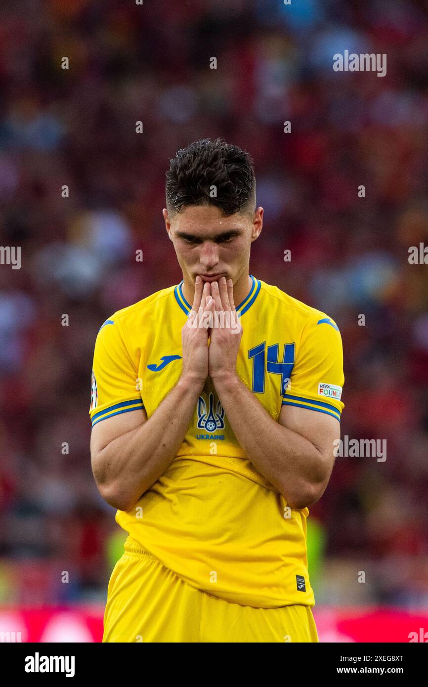 Heorhii Sudakov (Ukraine, 14) ist enttauescht ueber das Unentschieden