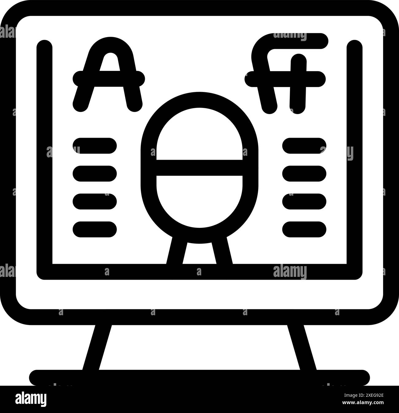 Graphic designer is creating a new font on their computer, carefully ...