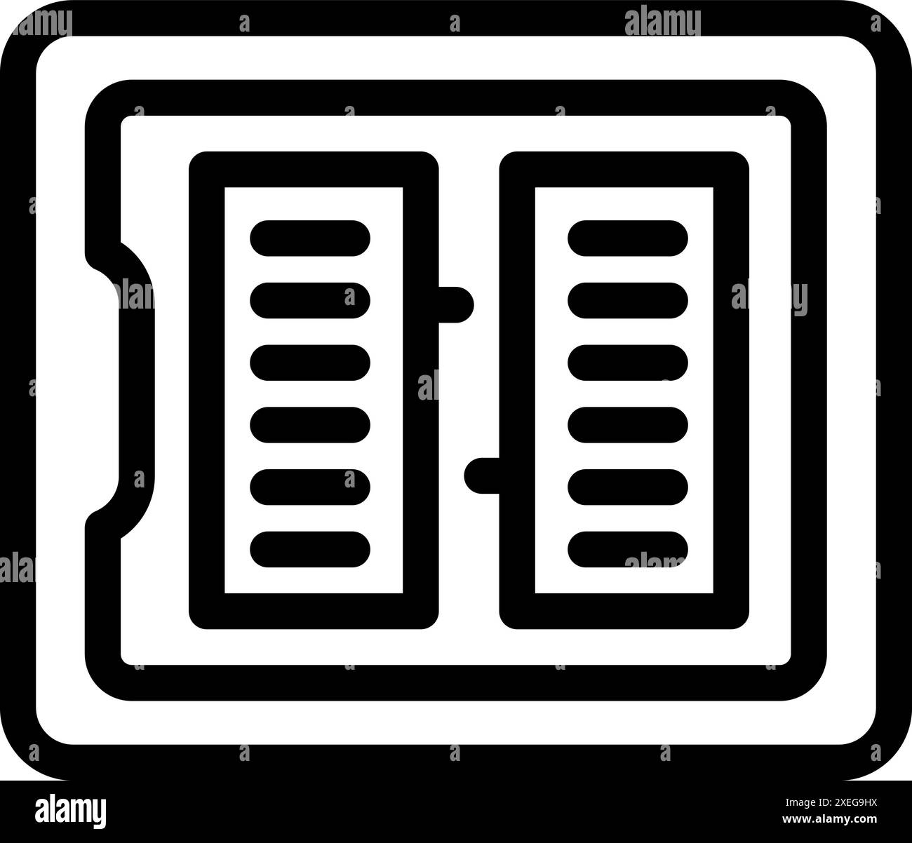 Line art icon of a computer chip representing processing power Stock ...