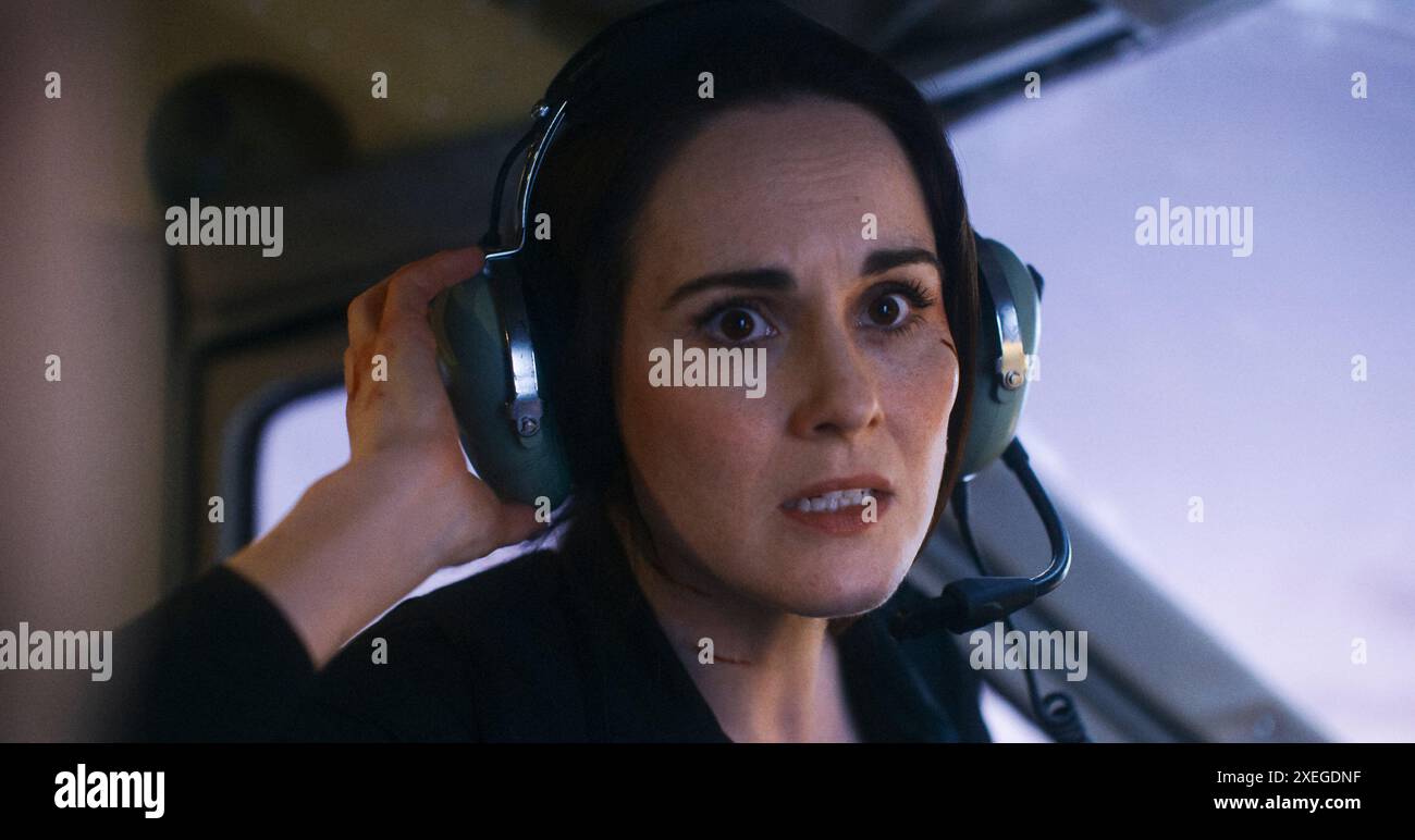 RELEASE DATE: October 18, 2024. TITLE: Flight Risk. STUDIO: Lionsgate. DIRECTOR: Mel Gibson. PLOT: In this high-stakes suspense thriller, a pilot transports an Air Marshal accompanying a fugitive to trial. As they cross the Alaskan wilderness, tensions soar and trust is tested, as not everyone on board is who they seem. STARRING: MICHELLE DOCKERY as Madolyn. (Credit Image: © Lionsgate/Entertainment Pictures/ZUMAPRESS.com) EDITORIAL USAGE ONLY! Not for Commercial USAGE! Stock Photo