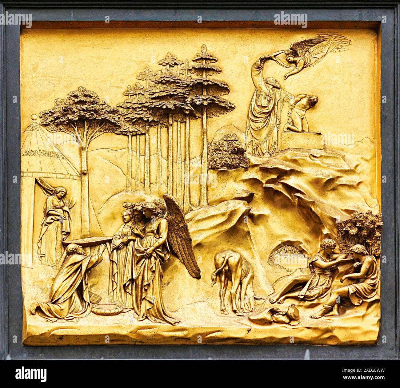 Abraham, Sarah, Isaac; Door of Paradise Florence Stock Photo - Alamy