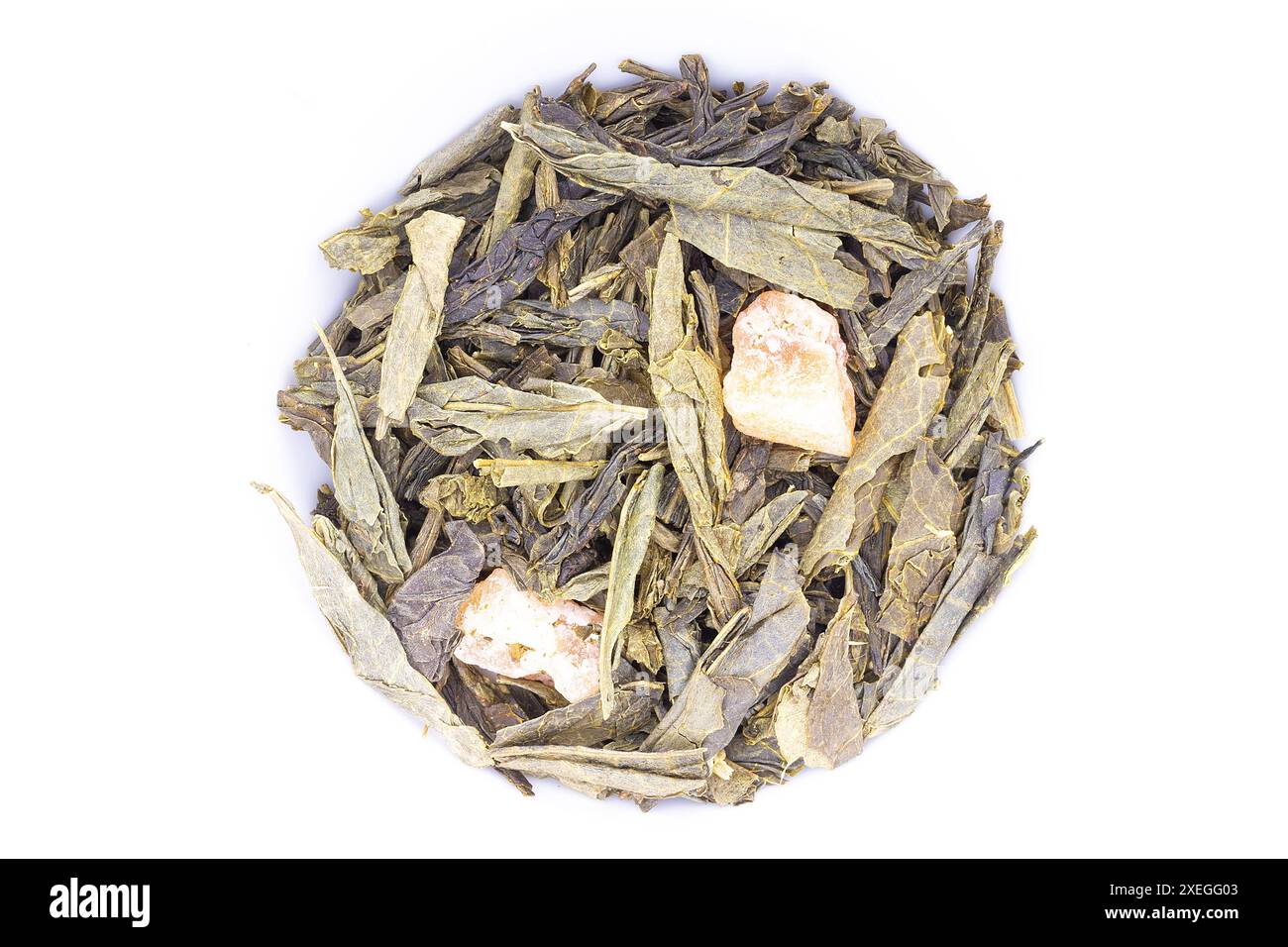 Green tea on white background isolate for advertising Stock Photo
