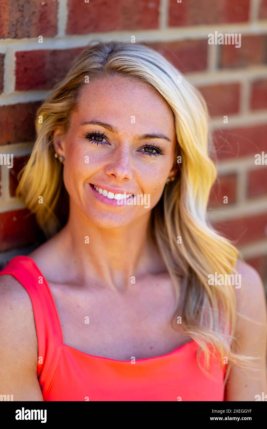 Blonde Beauty: Fitness in the Sun Stock Photo