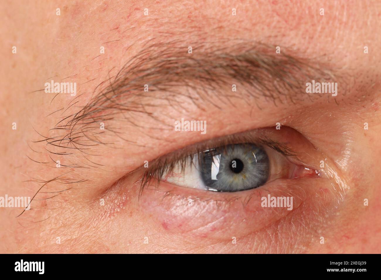 Macro photo of man with beautiful blue eyes Stock Photo - Alamy