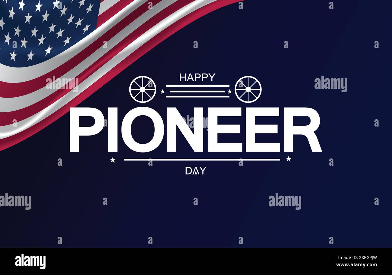 Make Pioneer Day memorable with this stylish Banner Poster Stock Vector