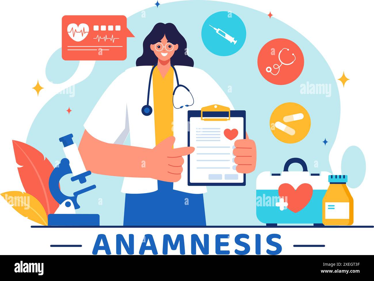 Anamnesia Vector Illustration of an Anamnesis System Providing Information About ...