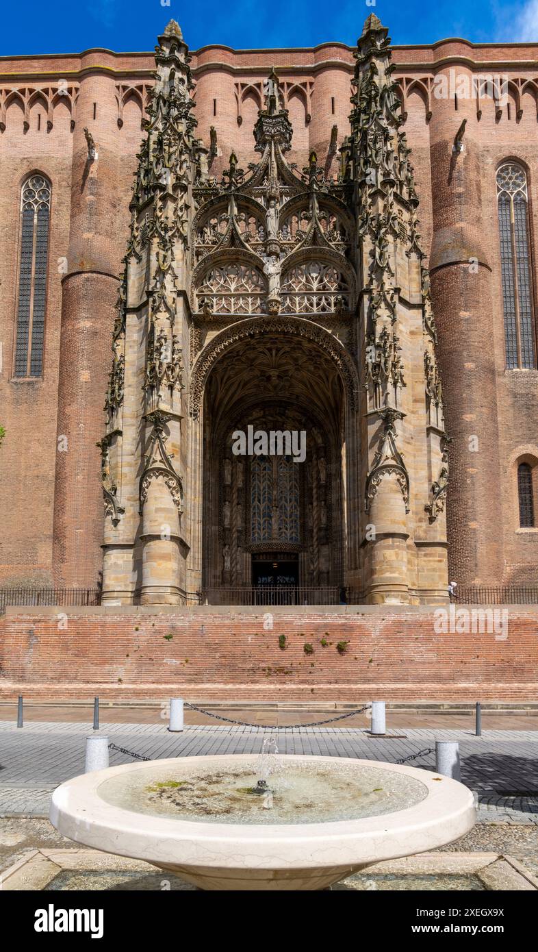 The main entrance of the Sainte-Cecile Cathedral in Albi Stock Photo