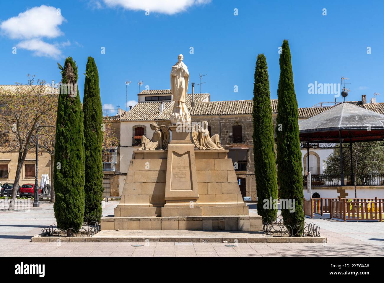 view-of-the-san-juan-de-la-cruz-monument-in-downtwon-ubeda-stock-photo