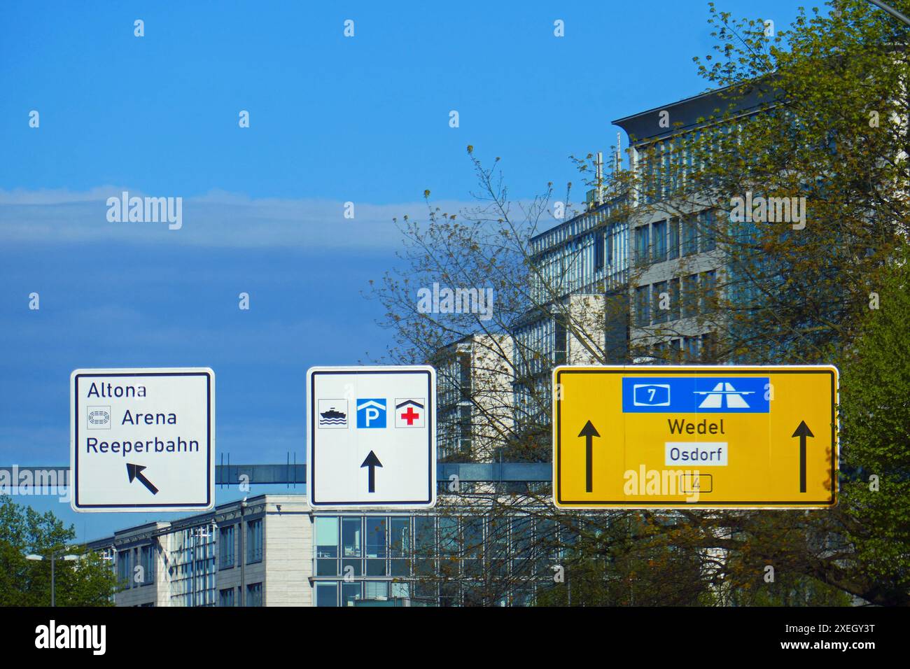 Information board towards Wedel, Germany Stock Photo - Alamy