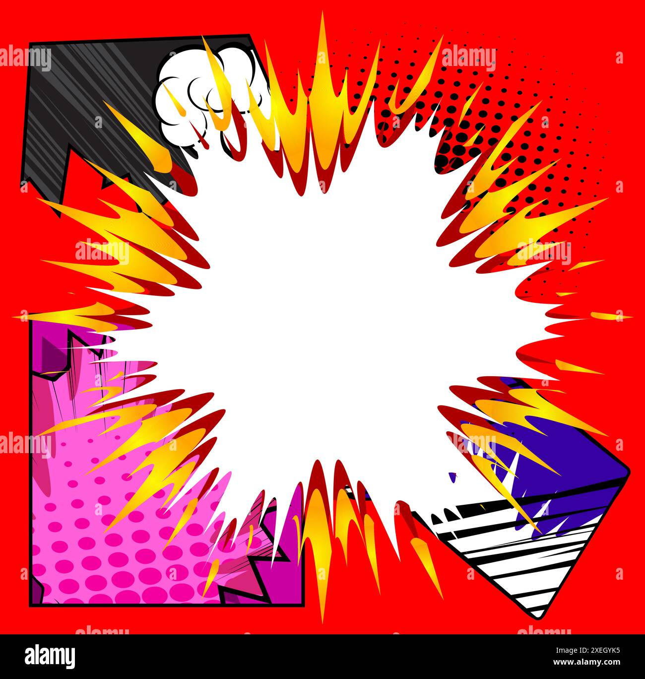 Cartoon background, comic book backdrop. Retro vector comics pop art ...