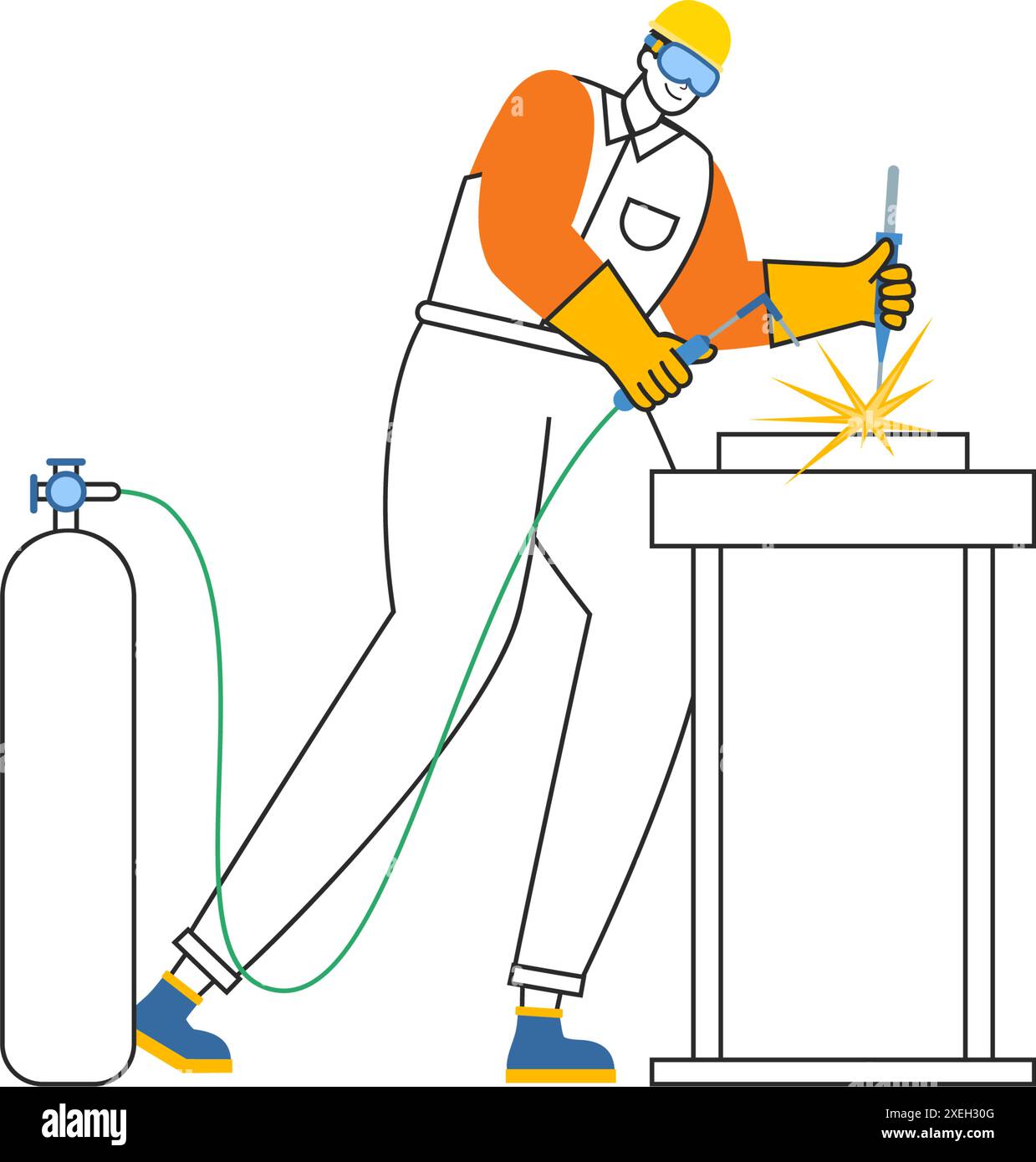 Welding Course Vector Welding Service Vector Illustration featuring a Professional Welder ...