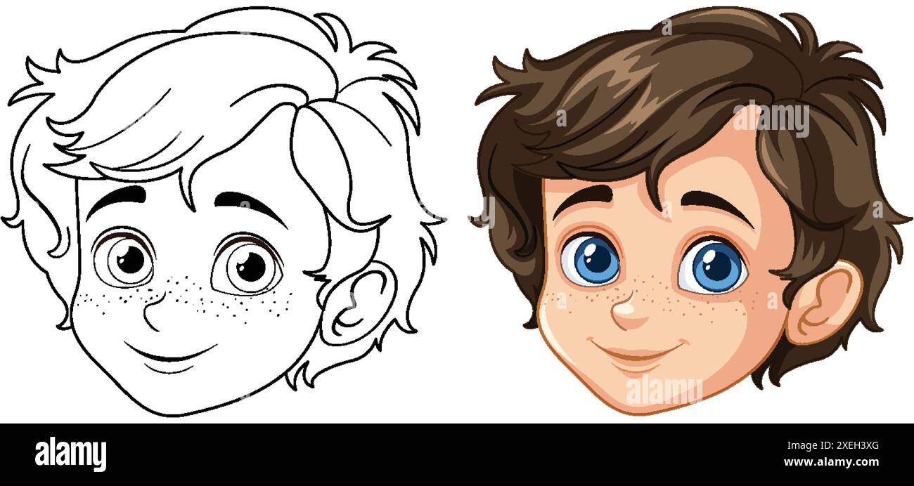 Vector illustration of a happy young boy Stock Vector Image & Art - Alamy