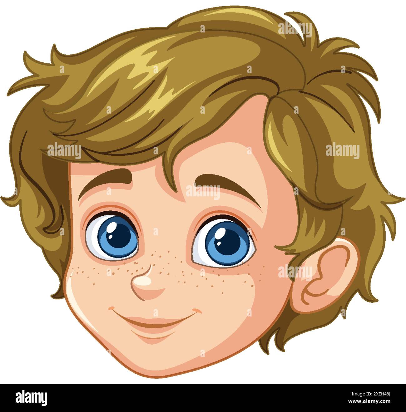 Illustration of a happy boy with blue eyes Stock Vector Image & Art - Alamy