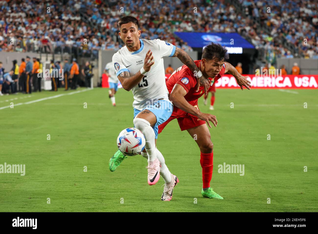 Cristian Olivera of Uruguay during a match against Bolivia in Group C