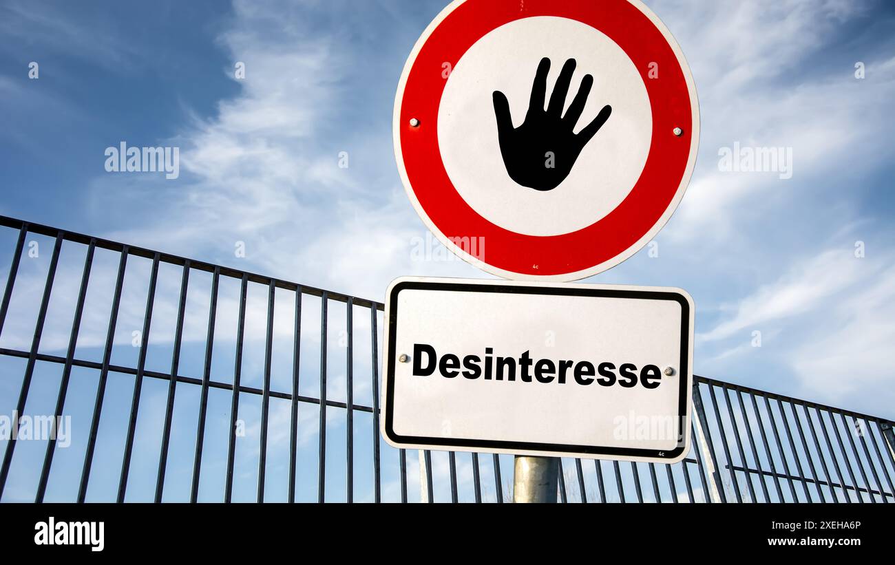 Signposts the direct way to interest versus disinterest Stock Photo